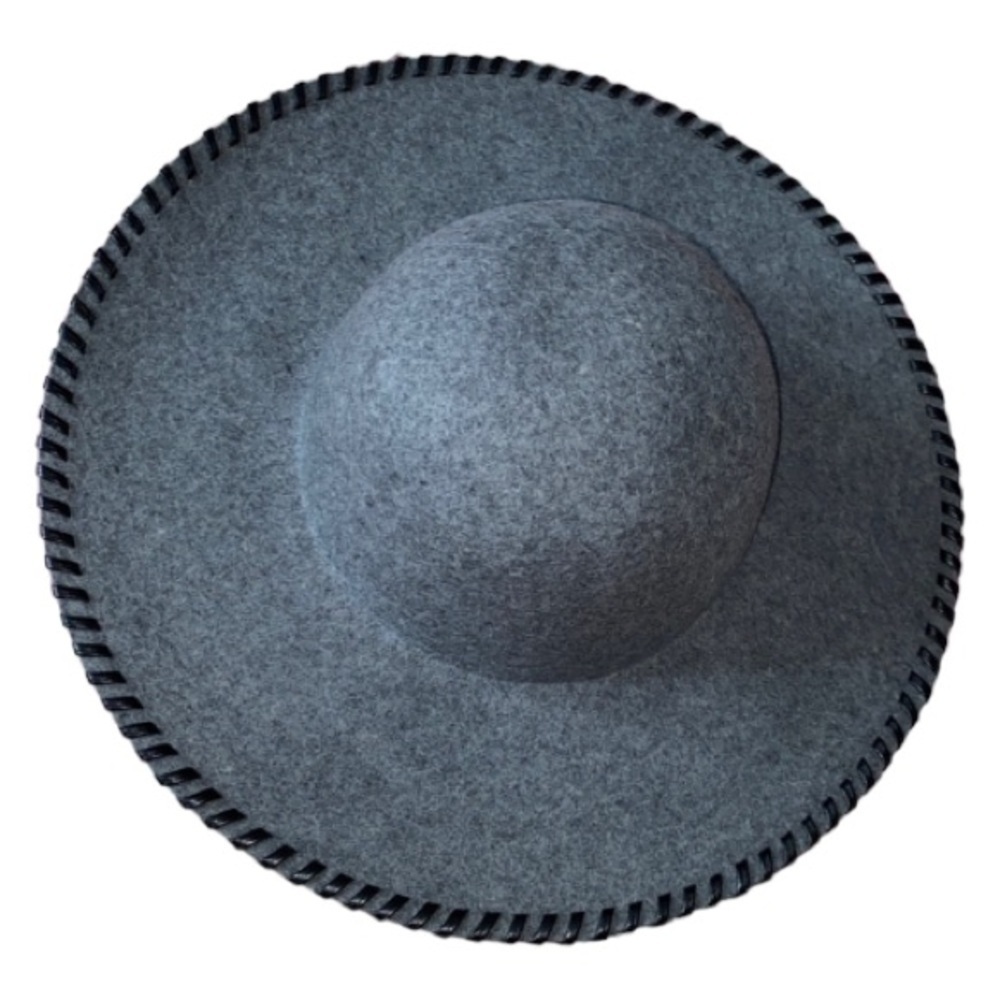 wool floppy hat phase 3 adjustable like new gray black detail